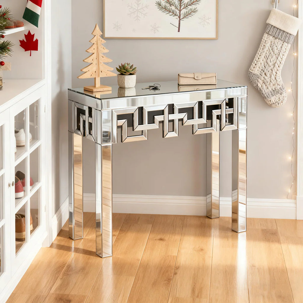 Yolanta 31.5'' Mirrored Glass Console Table