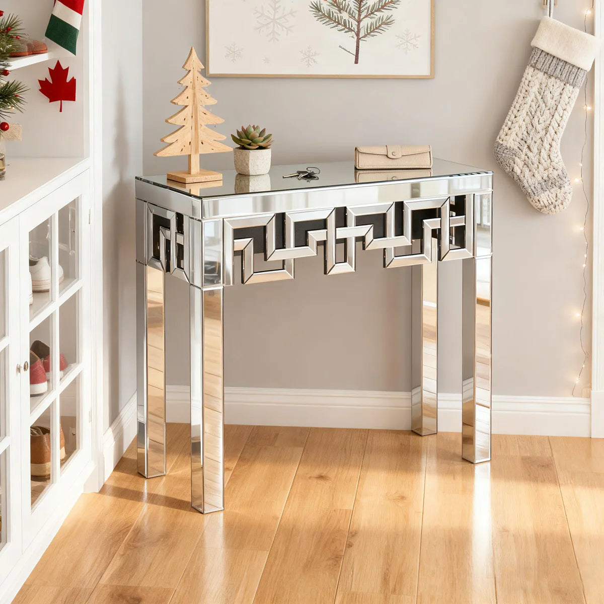 Yolanta 31.5'' Mirrored Glass Console Table