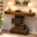 42.5" Console Table, Wood Sofa Table Accent Table with Geometric Base