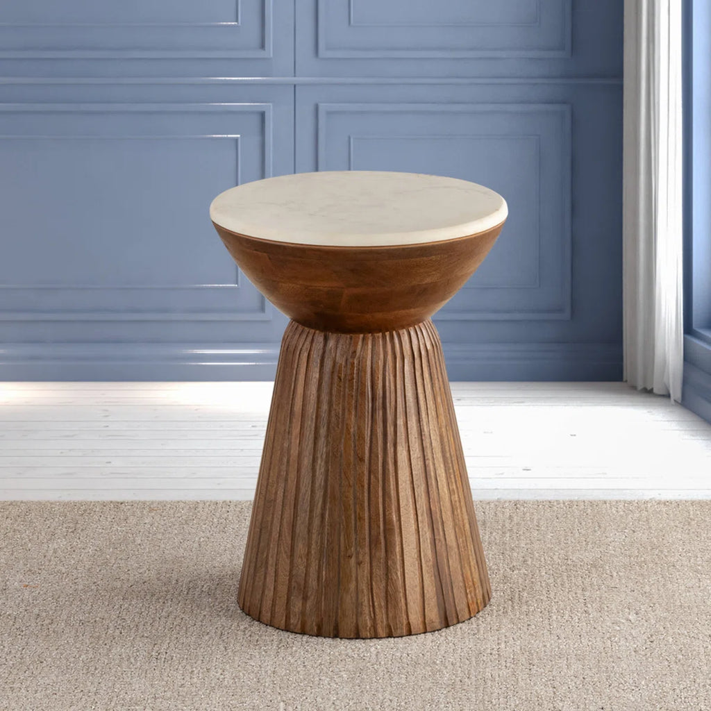 Cheridwen Marble Top End Table
