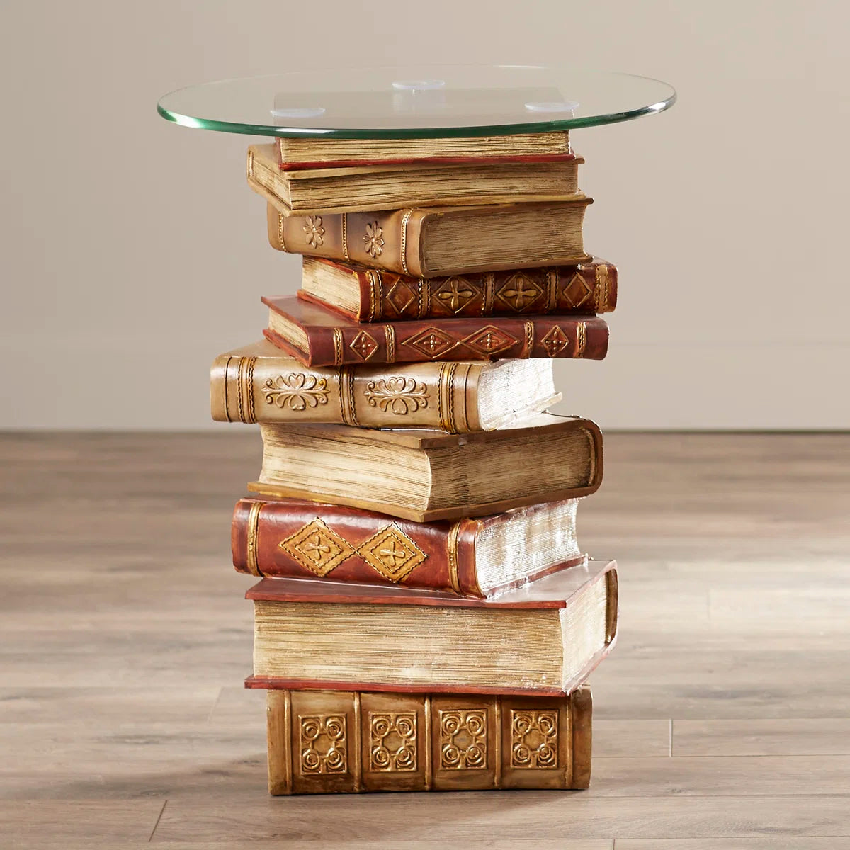 Montegue Stacked Books Glass Figurine Table