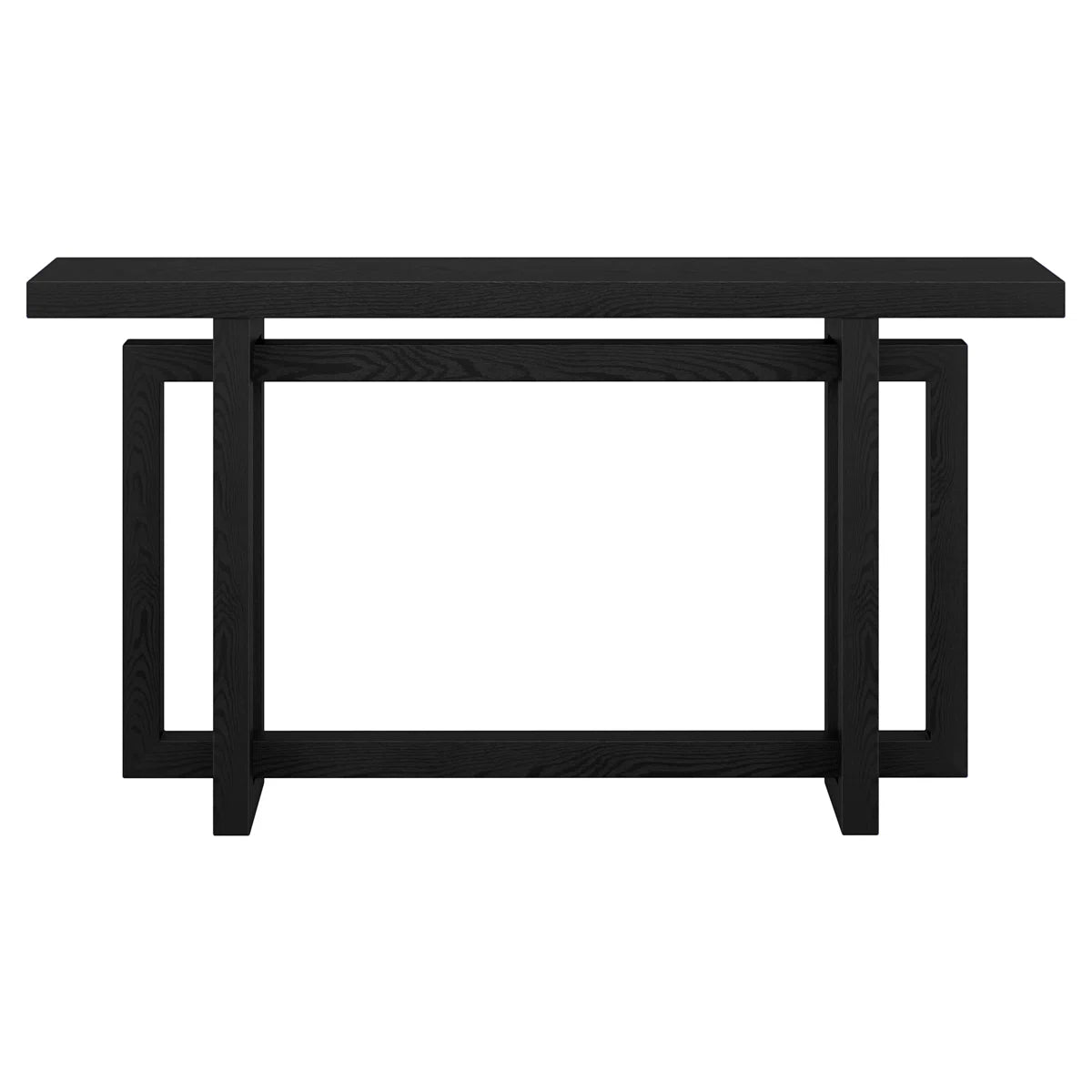 Breslow 55" Wide Rectangular Console Table in Black Grain