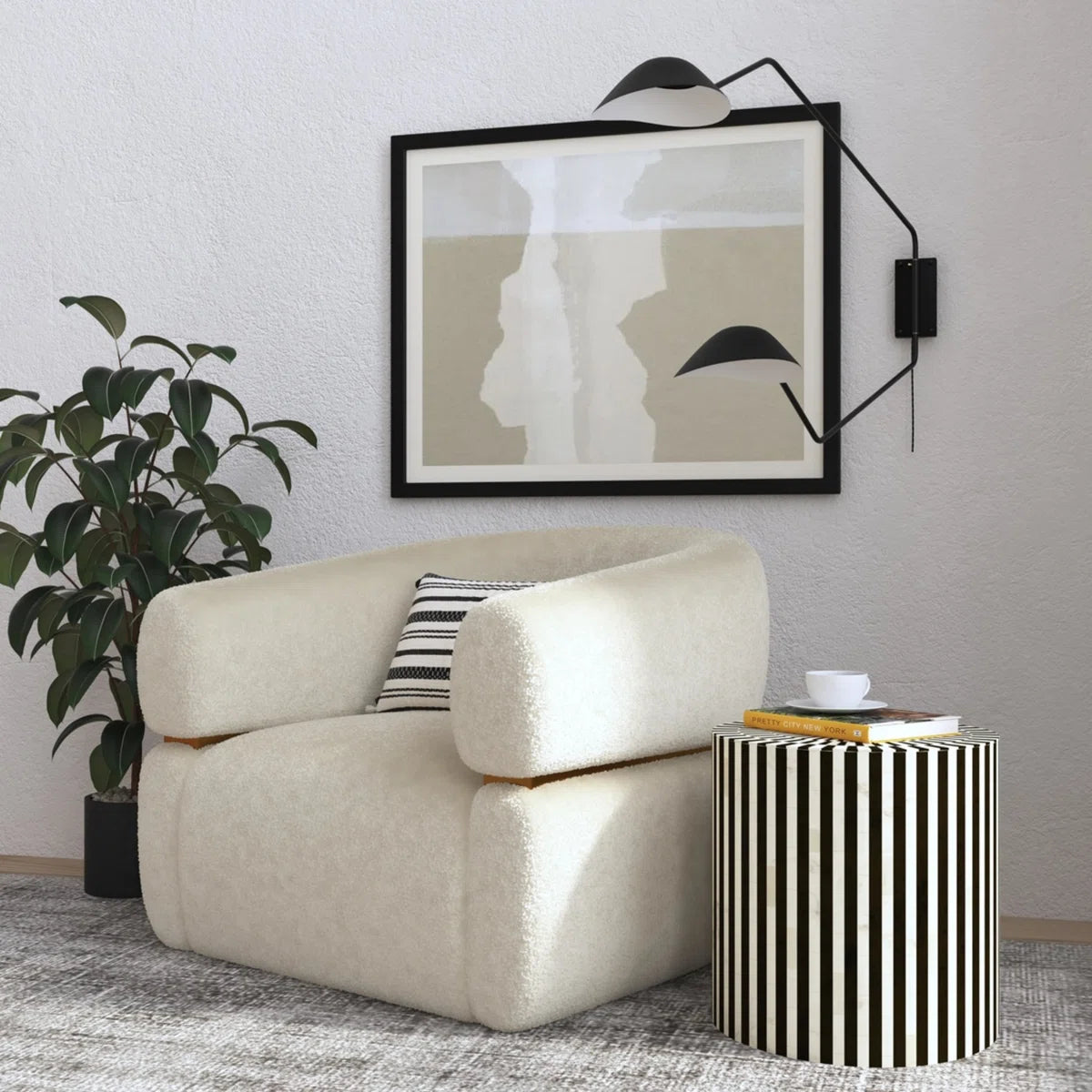 Teague Stone Block End Table