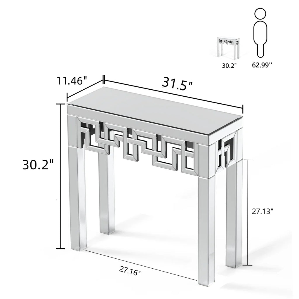 Yolanta 31.5'' Mirrored Glass Console Table