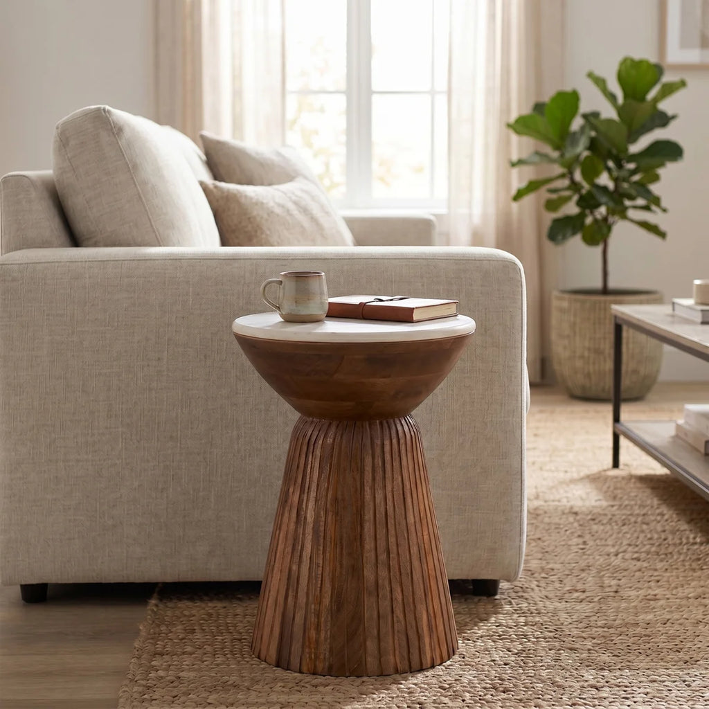 Cheridwen Marble Top End Table