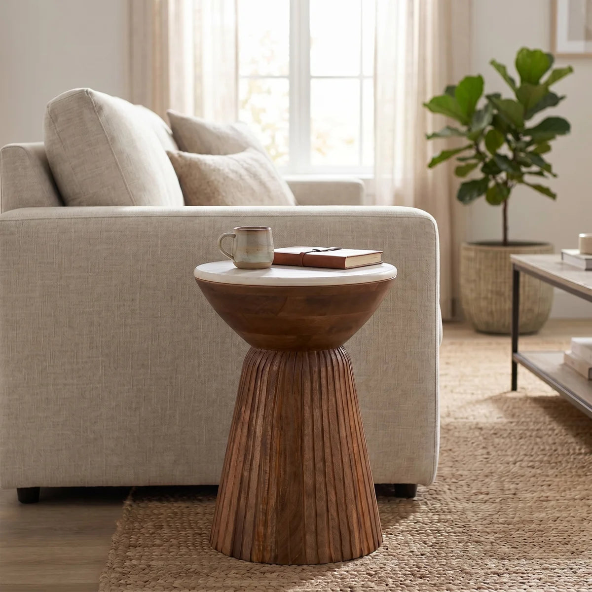 Cheridwen Marble Top End Table