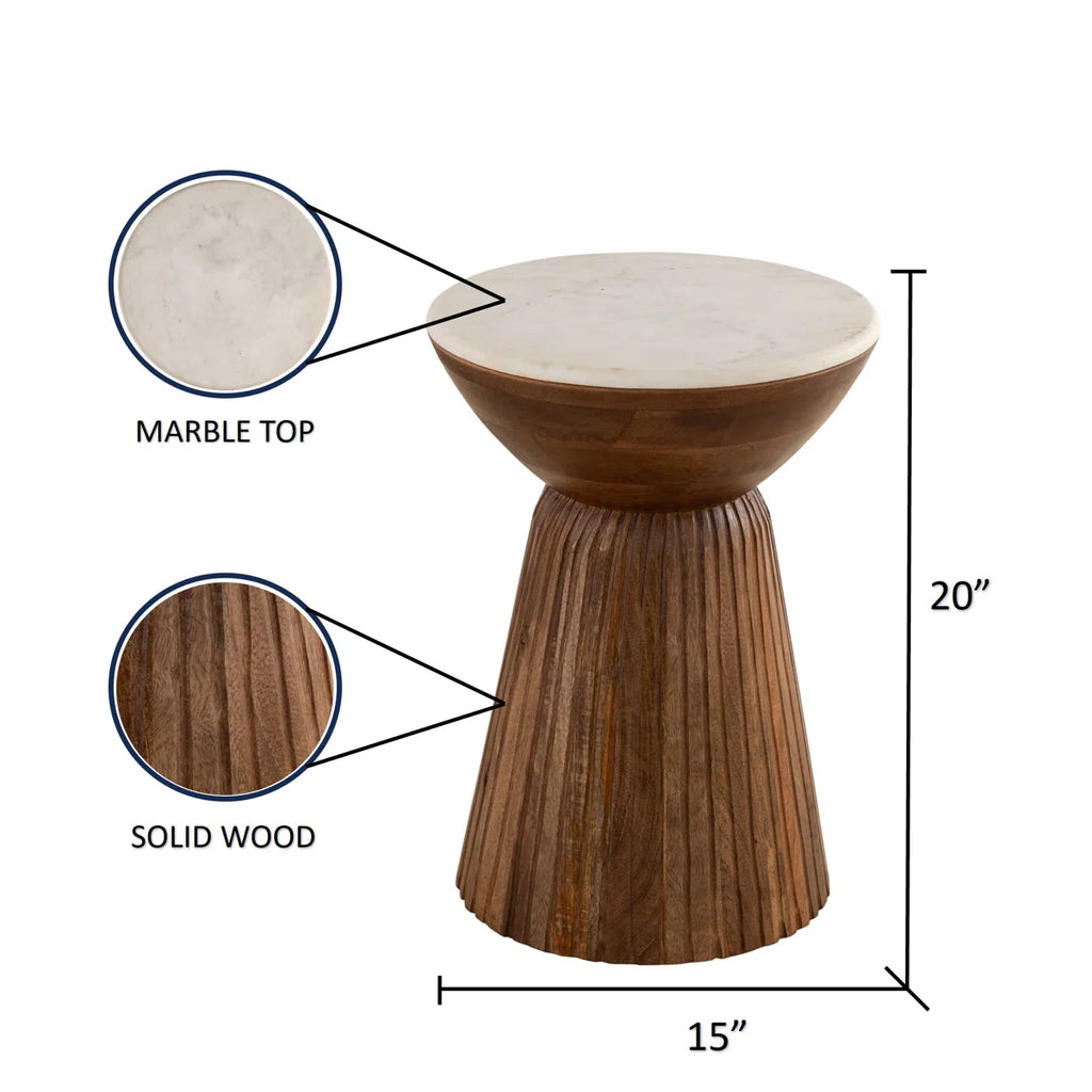 Cheridwen Marble Top End Table